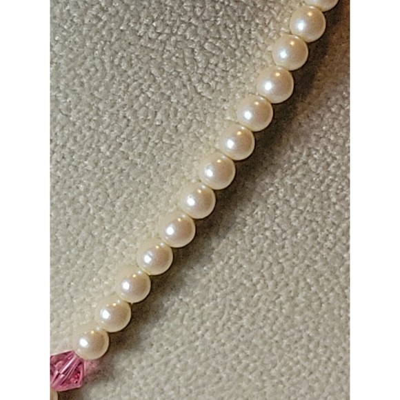 Vintage Victorian Art Nouveau Signed 1928 Yellow Gold Faux Pearl & Crystals - Picture 4 of 10